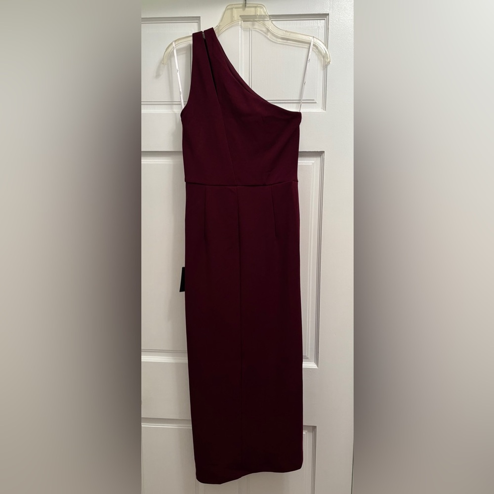 Lulu's One Shoulder Burgundy Dress